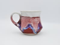 Image 1 of Waisted Cranberry, White, and Blue Mug 1