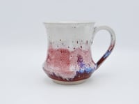 Image 2 of Waisted Cranberry, White, and Blue Mug 2