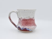 Image 1 of Waisted Cranberry, White, and Blue Mug 2