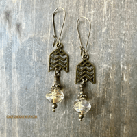 Image 6 of Boho Bronze Earrings, Boho Earrings, Dangle Earrings, Boho Jewelry, Handmade, 2.5" Dangle Earrings 