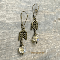 Image 9 of Boho Bronze Earrings, Boho Earrings, Dangle Earrings, Boho Jewelry, Handmade, 2.5" Dangle Earrings 