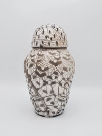 Image 3 of Raku Snowy Owl Jar