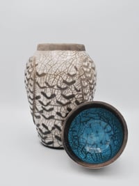 Image 4 of Raku Snowy Owl Jar