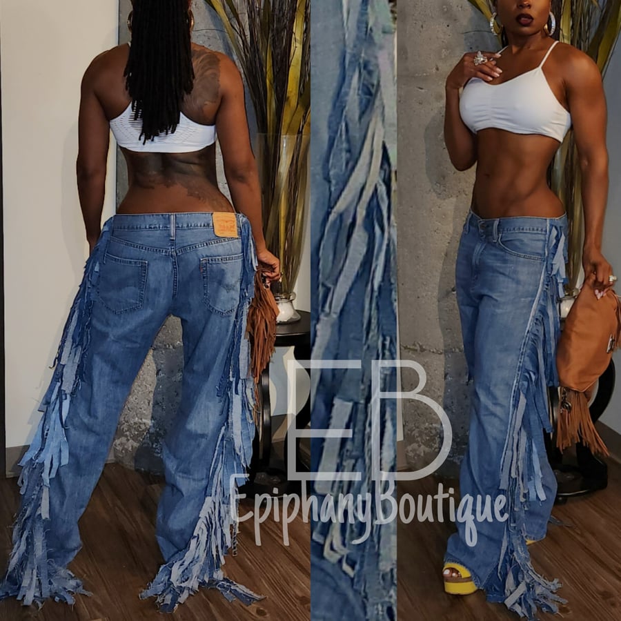 Image of The EB Custom Fringe Levi's: **Made To Order**