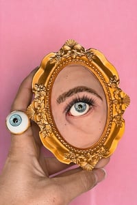 Image 1 of Eye in Frame – Realistic & Pop Surreal Sculpture – Strange, Scary & Cute Art – OOAK Unique