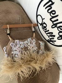 Image 6 of Iridescent Ostrich Feather Sequin Top