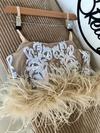 Image 7 of Iridescent Ostrich Feather Sequin Top