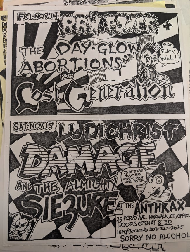 Raw Power, Dayglo Abortions, Ludichrist