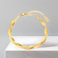 Image 5 of Gold Double Twist  Herringbone Bracelet