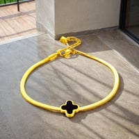 Image 4 of Gold Four Leaf Clover Bracelet