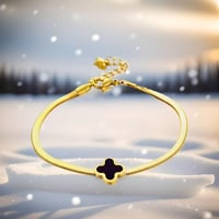 Image 6 of Gold Four Leaf Clover Bracelet