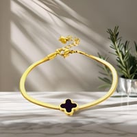 Image 1 of Gold Four Leaf Clover Bracelet