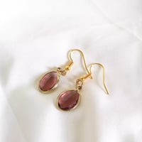 Image 2 of Lavender pink gem earrings