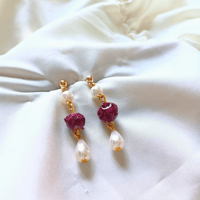 Image 2 of Rose bead earrings