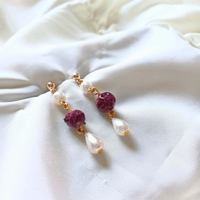 Image 3 of Rose bead earrings
