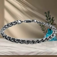 Image 1 of Braided Rope Bracelet | Silver Stainless Steel