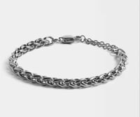 Image 2 of Braided Rope Bracelet | Silver Stainless Steel