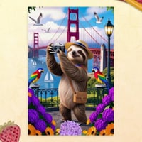 Tourist Sloth San Francisco Golden Gate Bridge Postcard