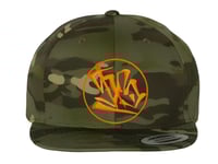 “BRANDED” 3D PUFF EMBROIDERED SNAPBACK - GRN CAMO / ORANGE