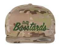 “BASSTARD” 3D PUFF EMBROIDERED SNAPBACK - SAND CAMO / GRN