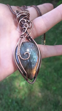 Image 3 of Labradorite in oxydized copper 