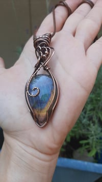 Image 4 of Labradorite in oxydized copper 