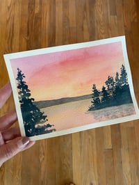 Image 3 of Western Sun - Customizable Original Watercolor 
