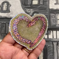 Image 2 of glittery heart worms sticker <3