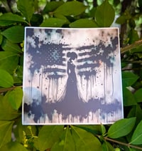 Image 1 of Abstract American Flag Vinyl Sticker - 3 in.