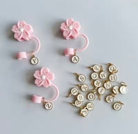 Image 2 of Floral Letter Straw Covers