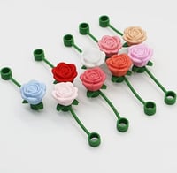 Image 3 of 9 Piece Rose Straw Cover Set
