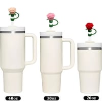 Image 4 of 9 Piece Rose Straw Cover Set