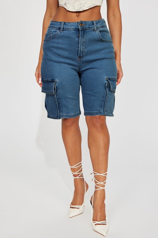 Image of Denim Cargo Shorts 