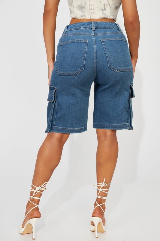 Image of Denim Cargo Shorts 