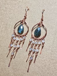 Labradorite and Copper Chandelier Earrings 
