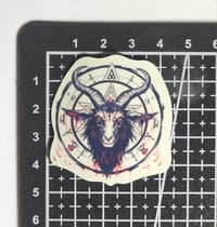Image 2 of Glow In The Dark Satanic Baphomet Sigil Glossy Finish Sticker