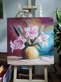 Image 4 of 1 Purple lilies in vase