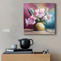 Image 5 of 1 Purple lilies in vase