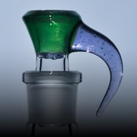 Image 1 of GREEN ENERGY > ICY WHITE SATIN / PURPLE SPARKLE 18MM SLIDE