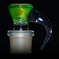 Image 2 of GREEN ENERGY > ICY WHITE SATIN / PURPLE SPARKLE 18MM SLIDE