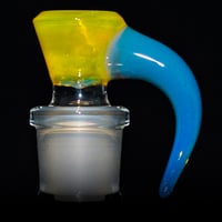 Image 1 of YELLOW OPAL > ICY WHITE SATIN / BLUERAZZBERRYKUSH 18MM SLIDE
