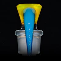 Image 3 of YELLOW OPAL > ICY WHITE SATIN / BLUERAZZBERRYKUSH 18MM SLIDE