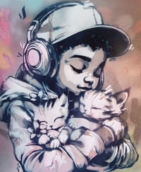 Image 3 of Kid - Les Chats Paix [toile]