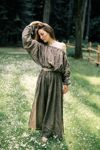 Traditional natural linen dress