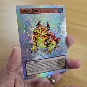 Image of Swap Frog Stripped Borderless Etched Card