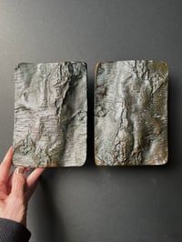 Image 1 of Large Brutalist Bronze Door Handles with Tree Bark Pattern (Reserved)