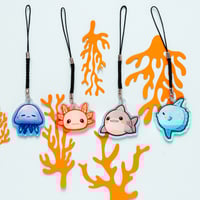Image 3 of Phone charms - Jellyfish Axolotl Shark Sunfish