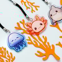 Image 6 of Phone charms - Jellyfish Axolotl Shark Sunfish