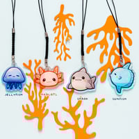 Image 2 of Phone charms - Jellyfish Axolotl Shark Sunfish