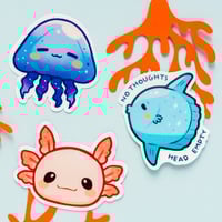 Image 5 of STICKERS - Jellyfish, Shark, Axolotl, Sunfish (S31)
